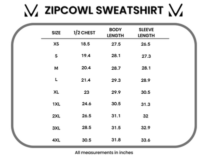 Michelle Mae Classic Zoey ZipCowl Sweatshirt - Grey Trees and Stripes