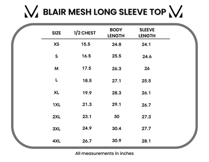 Michelle Mae Blair Mesh Long Sleeve Top - Black and White Checkers