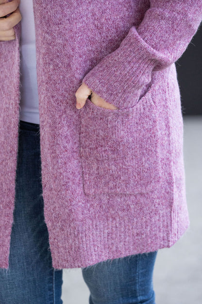 Michelle Mae Madison Cozy Cardigan - Frosted Berry