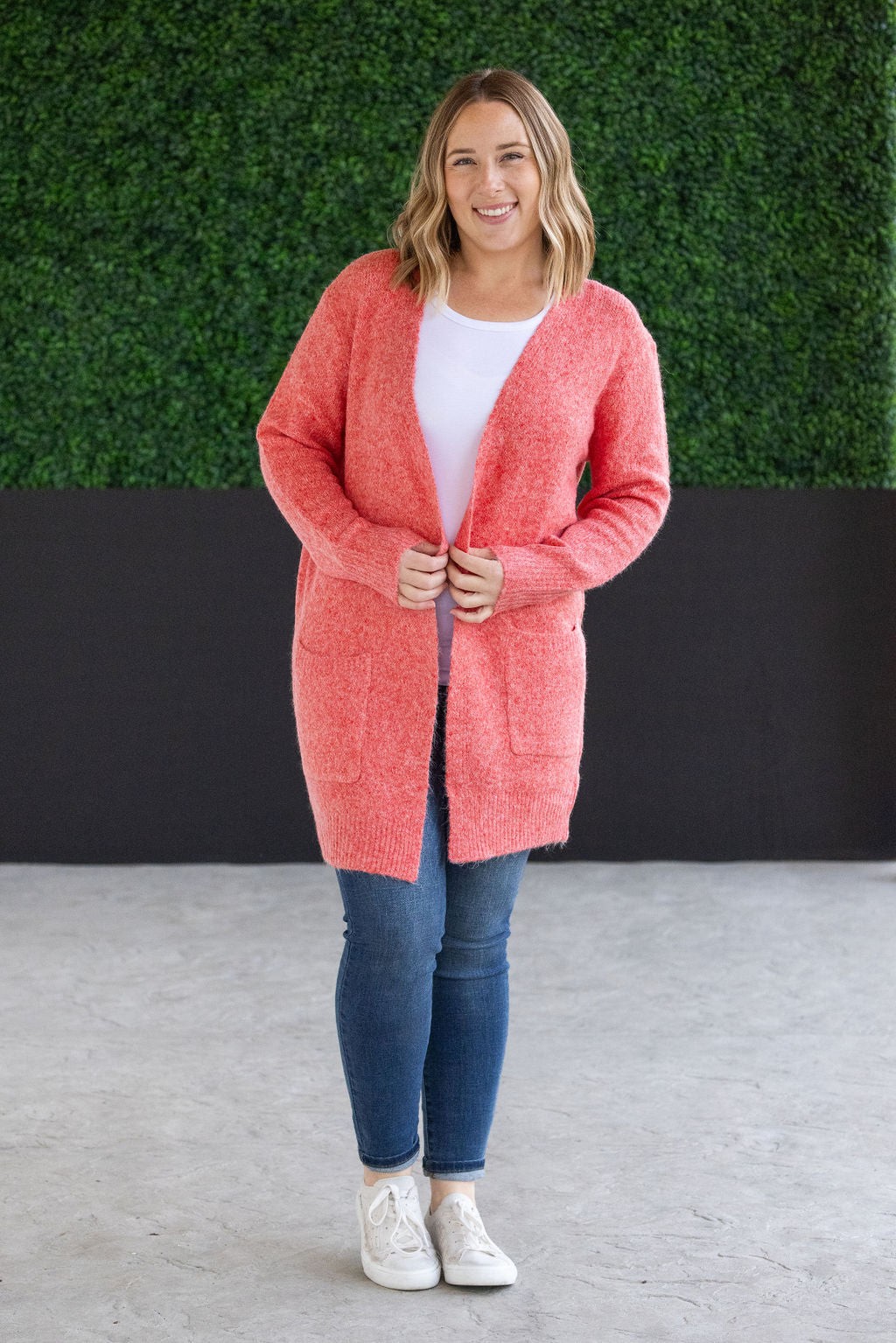 Michelle Mae Madison Cozy Cardigan - Cherry Blush