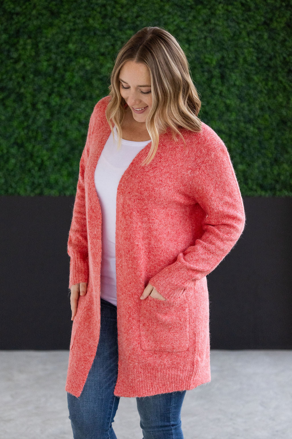 Michelle Mae Madison Cozy Cardigan - Cherry Blush