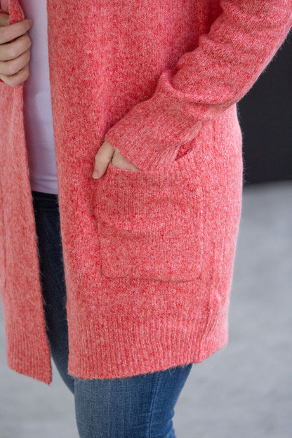 Michelle Mae Madison Cozy Cardigan - Cherry Blush