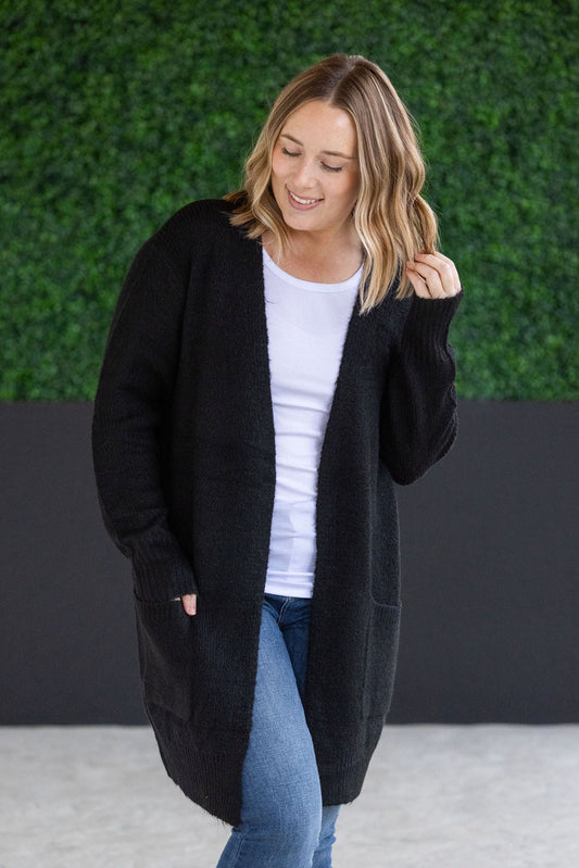 Michelle Mae Madison Cozy Cardigan - Jet Black