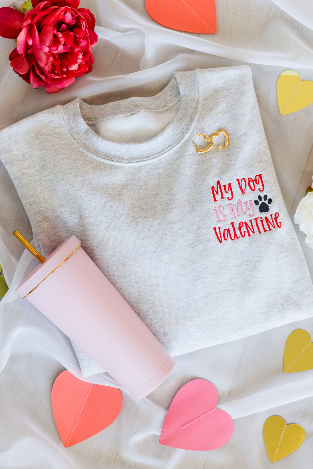 PREORDER- My Dog is My Valentine Embroidered Sweatshirt