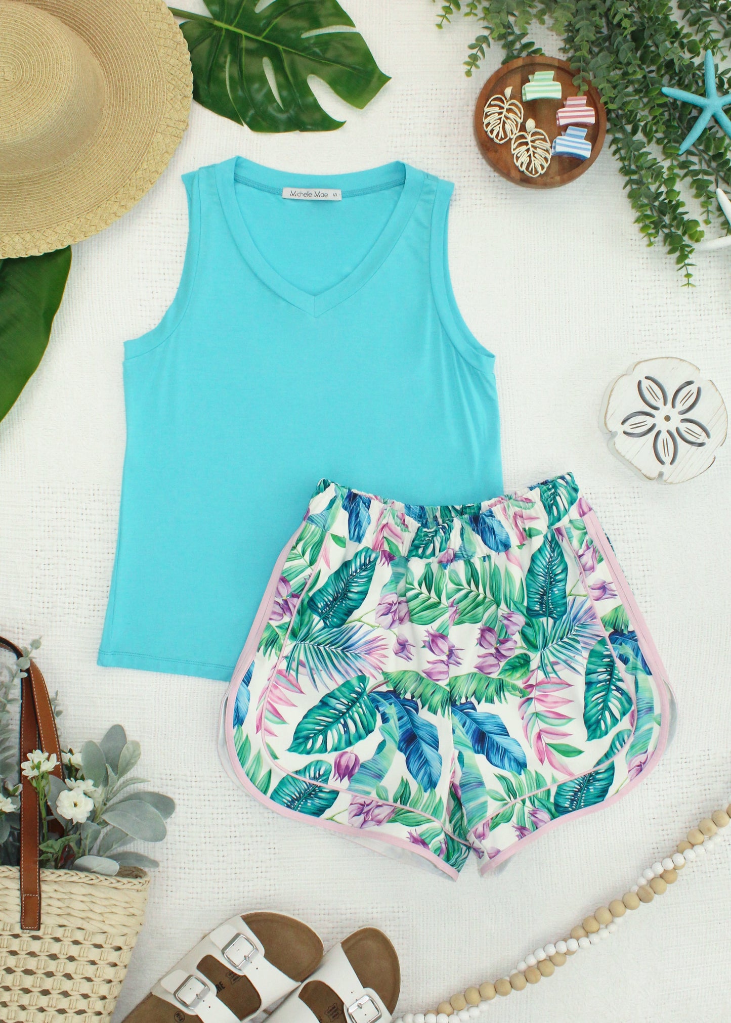 Michelle Mae Noelle Tank - Aqua