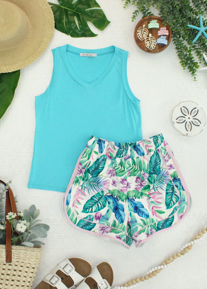 Michelle Mae Noelle Tank - Aqua
