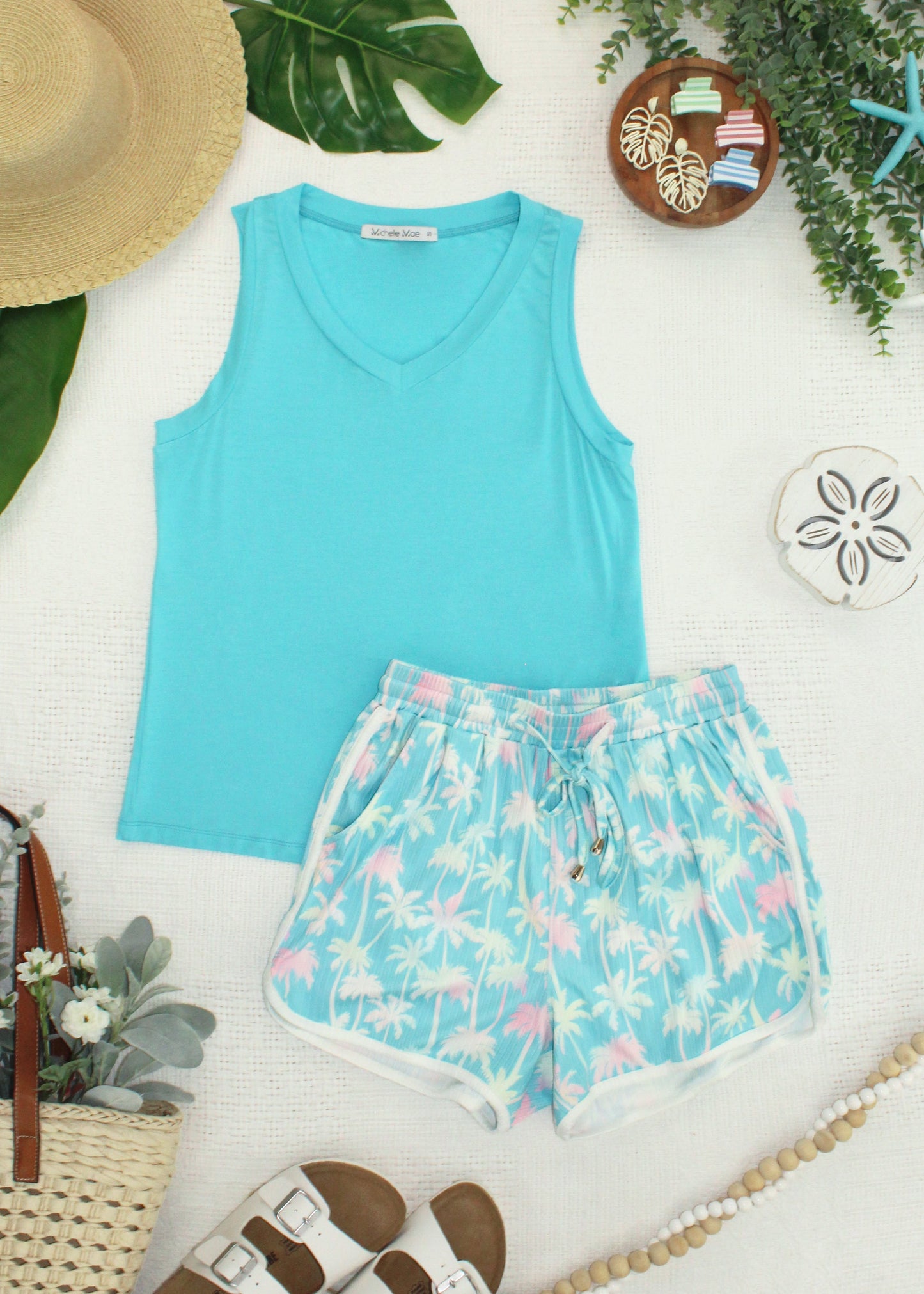Michelle Mae Noelle Tank - Aqua