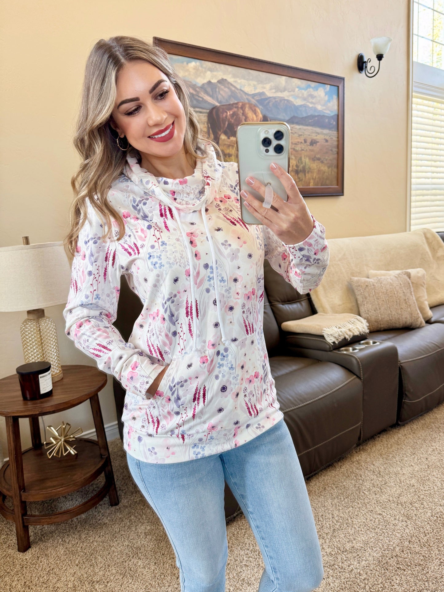 Michelle Mae Soft Funnel Neck - Wildflower Gardens