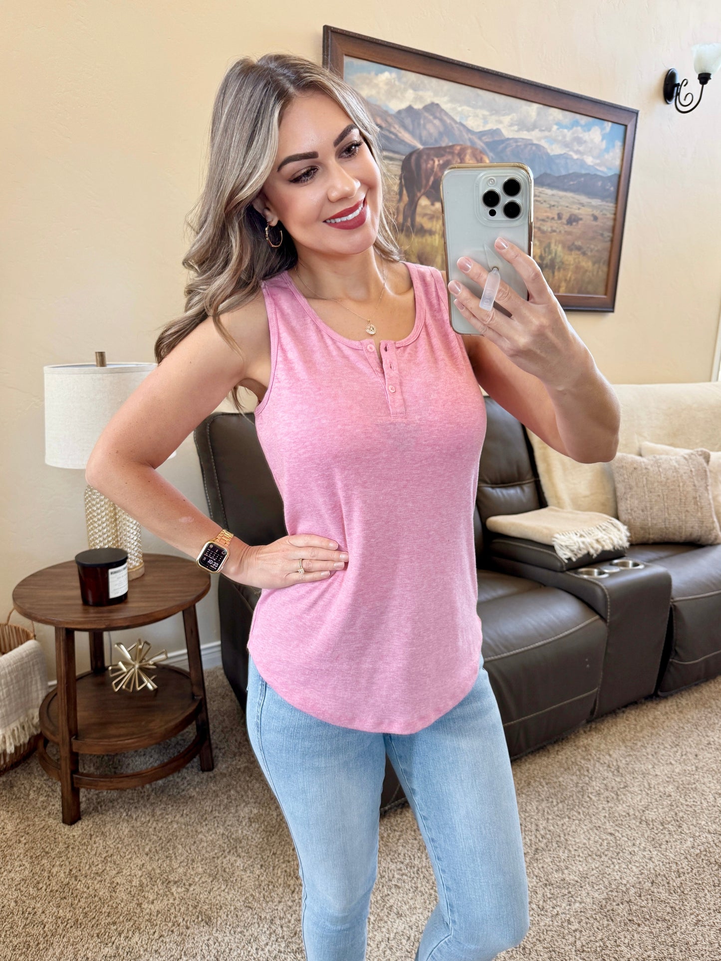 Michelle Mae Alison Henley Tank - Rose