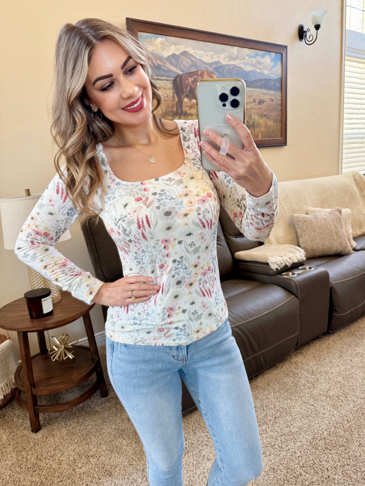 PREORDER Michelle Mae Alyssa Long Sleeve Top - Wildflower Gardens