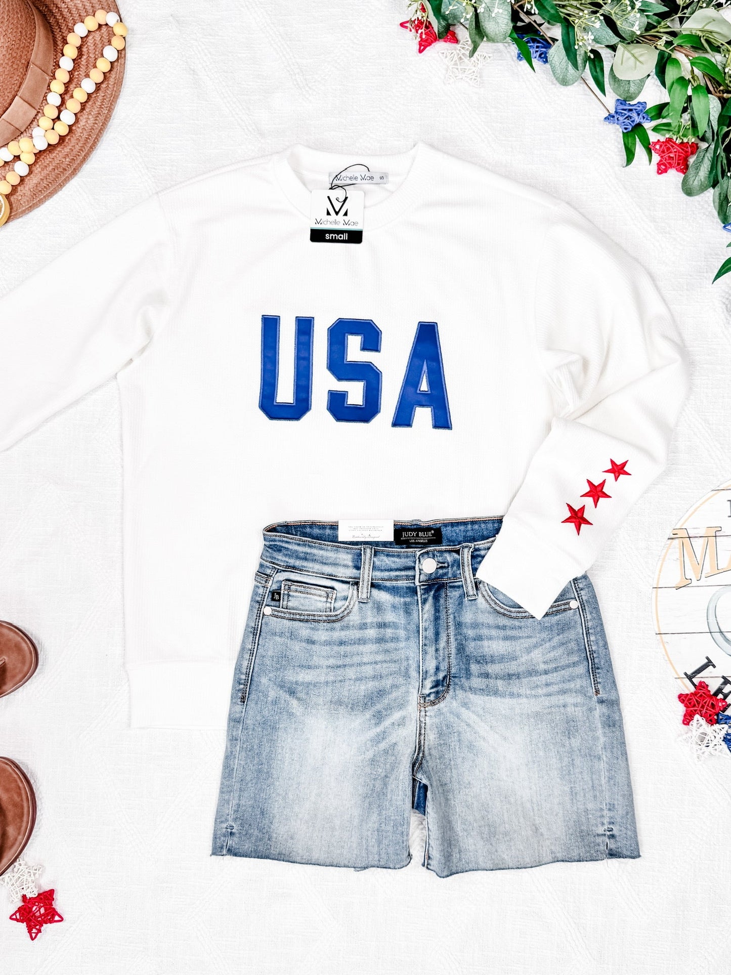 Michelle Mae USA Pullover - White