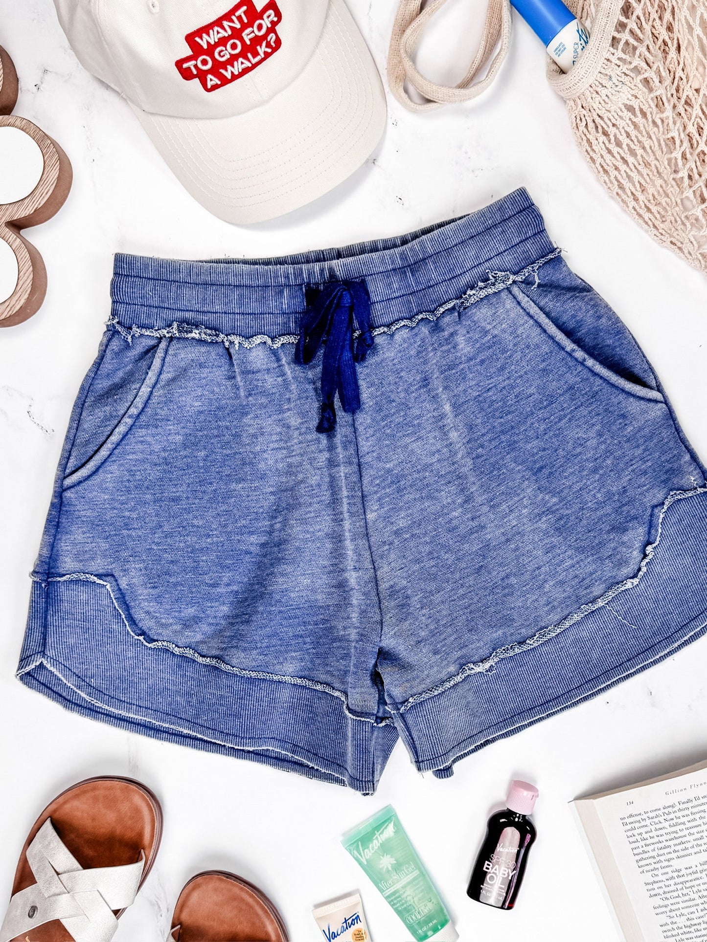 Michelle Mae French Terry Stevie Shorts - Nautical Navy