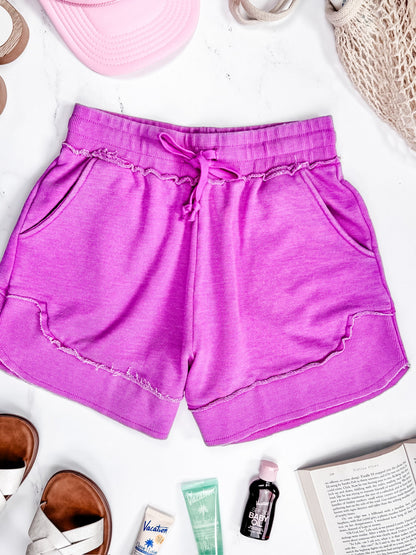 Michelle Mae French Terry Stevie Shorts - Vivid Orchid