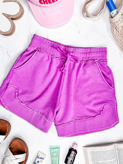 Michelle Mae French Terry Stevie Shorts - Vivid Orchid