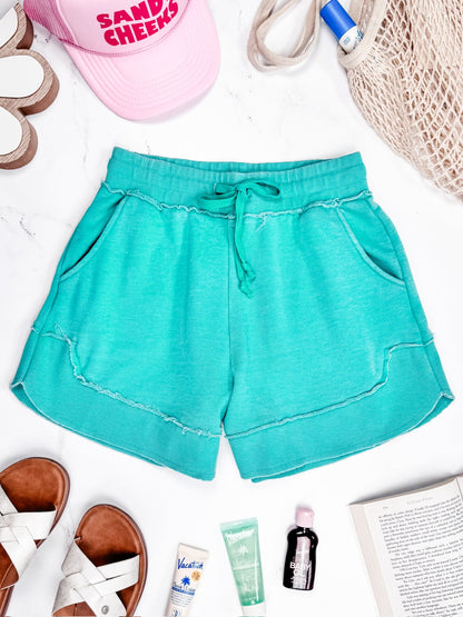 Michelle Mae French Terry Stevie Shorts - Caribbean Green