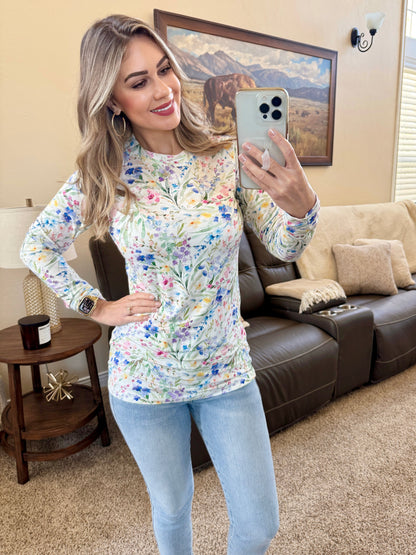 Michelle Mae Blair Long Sleeve Top - Cottage Floral