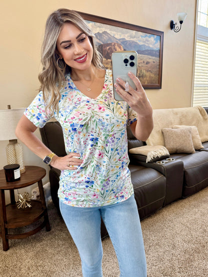 Michelle Mae Sophie Tee - Cottage Floral