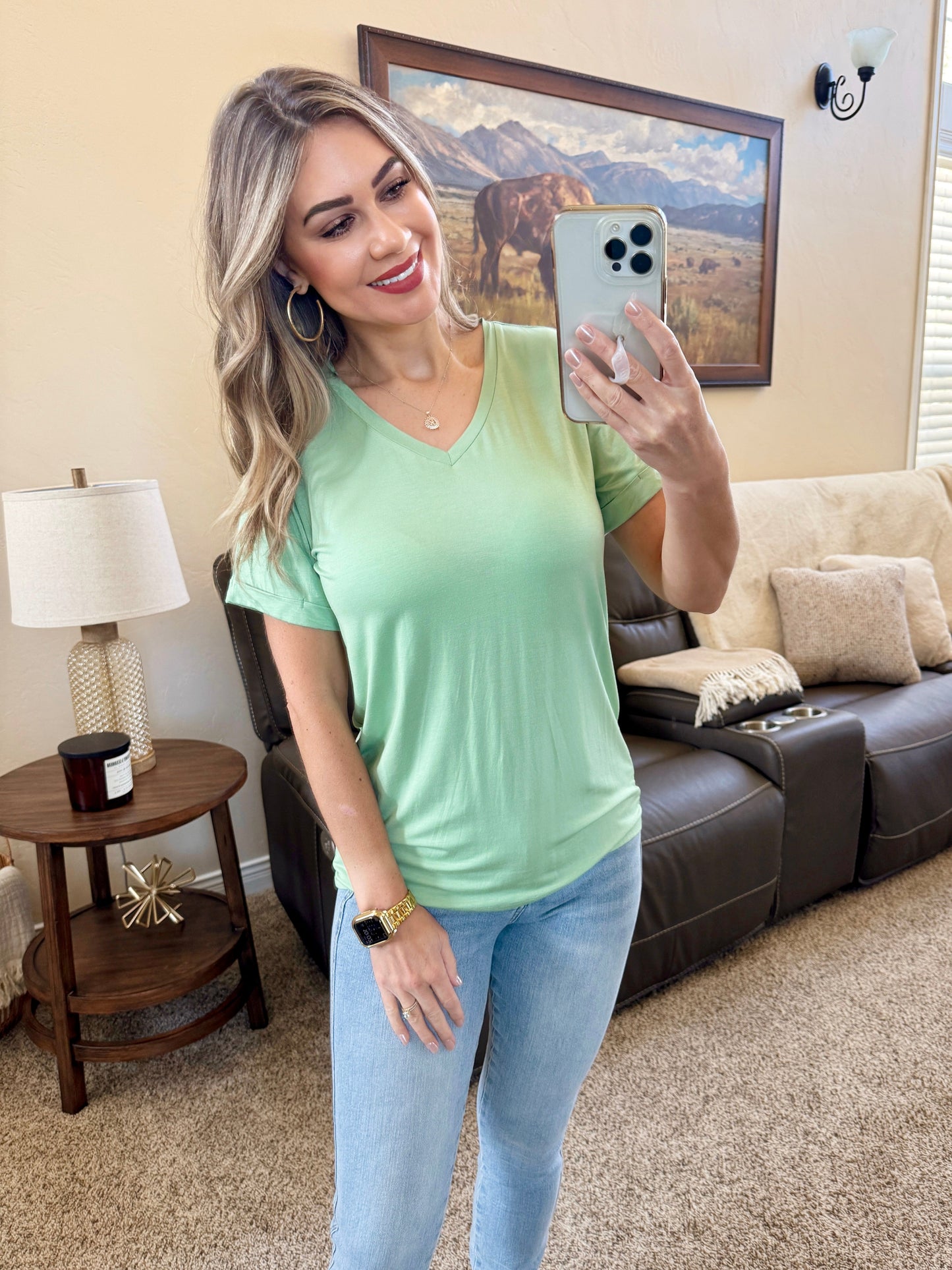 Michelle Mae Sophie Tee - Seafoam Green