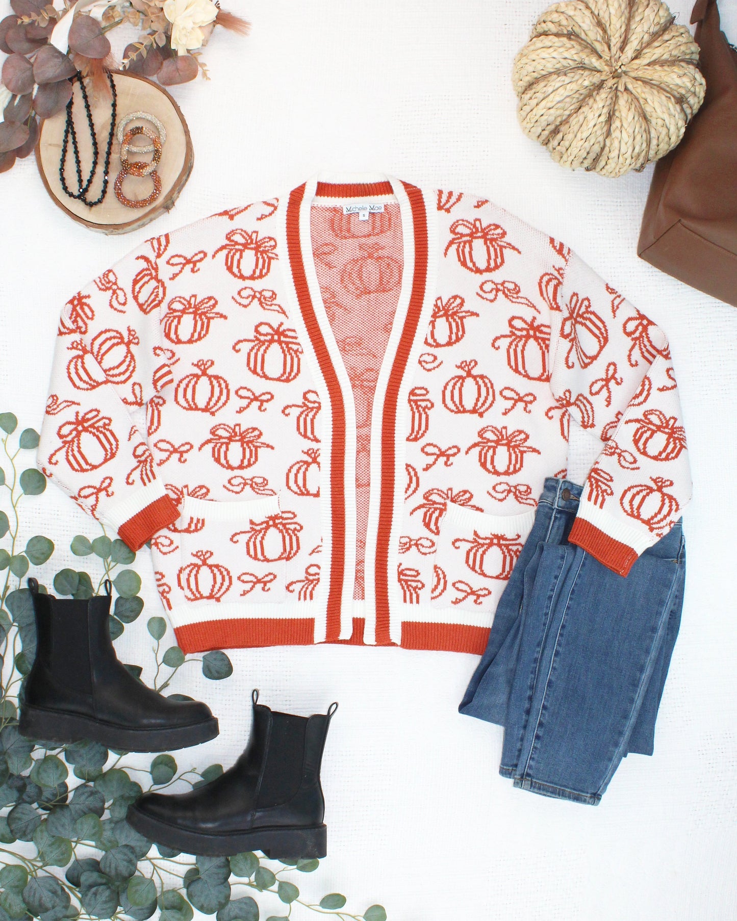 Michelle Mae Pumpkins Pocket Cardigan