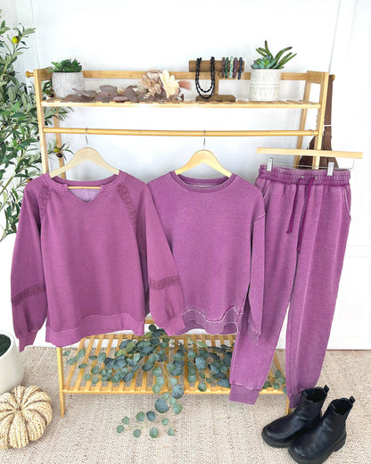 Michelle Mae Vintage Wash Pullover - Purple