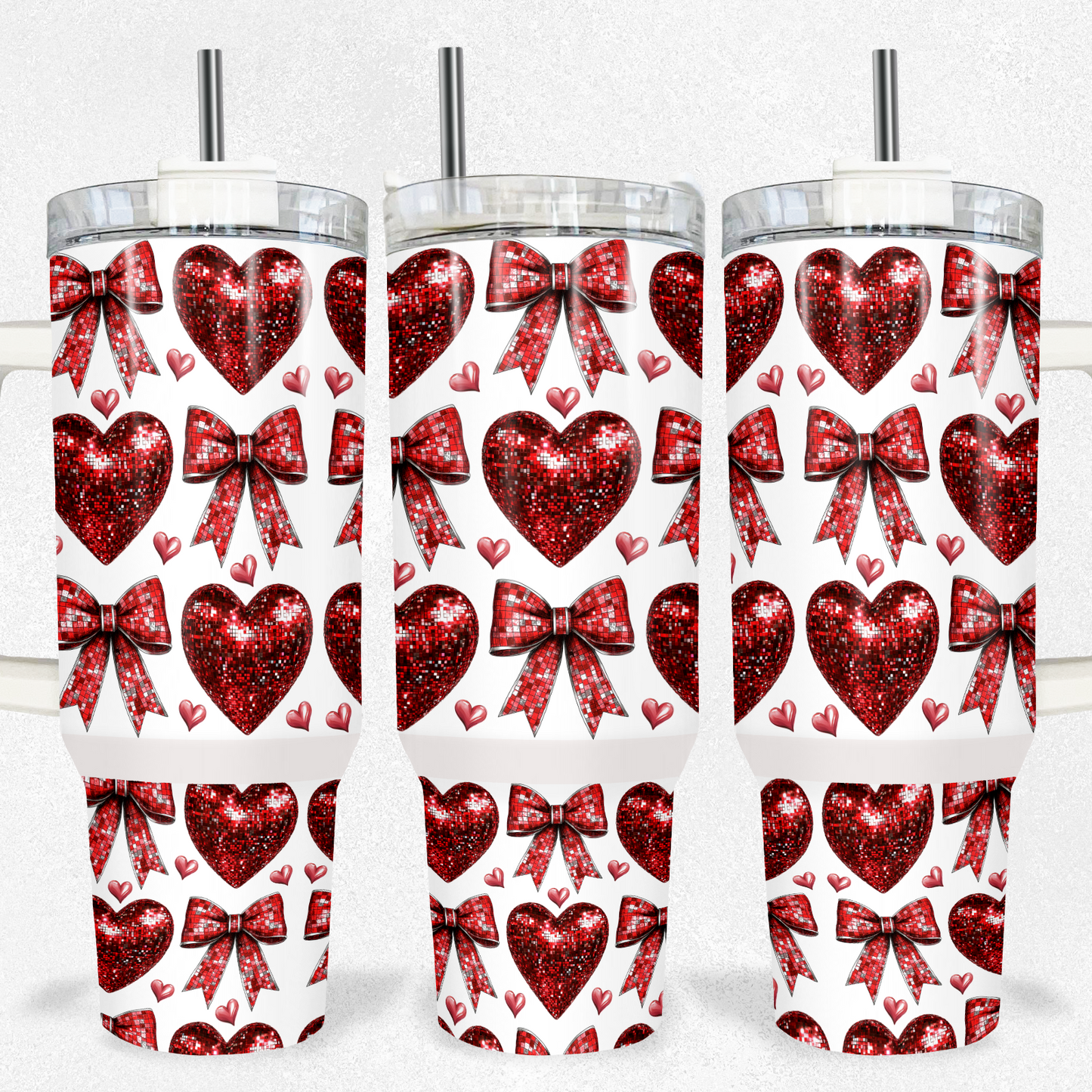 Glitter Heart Red 40oz Tumbler