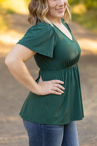 Michelle Mae Emery Ruffle Top - Hunter Green