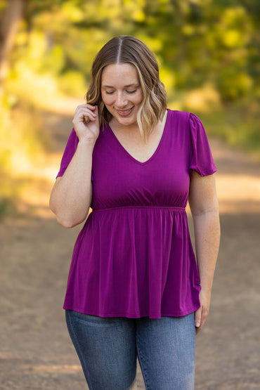 Michelle Mae Emery Ruffle Top - Purple