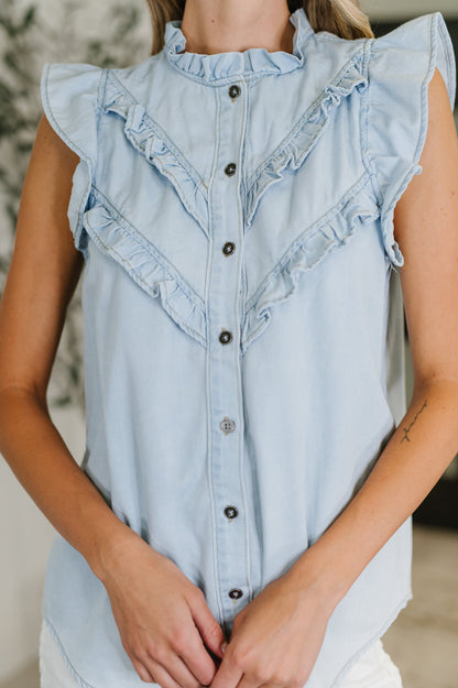 Ruffle Detailed Flutter Sleeve Top