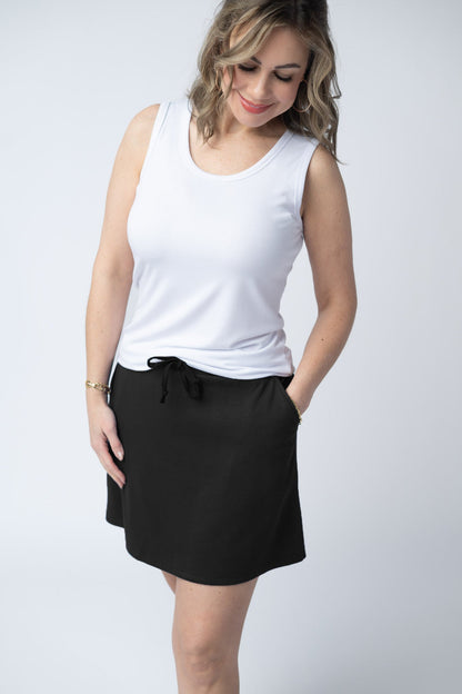 Michelle Mae Serena Luxe Skort - Black