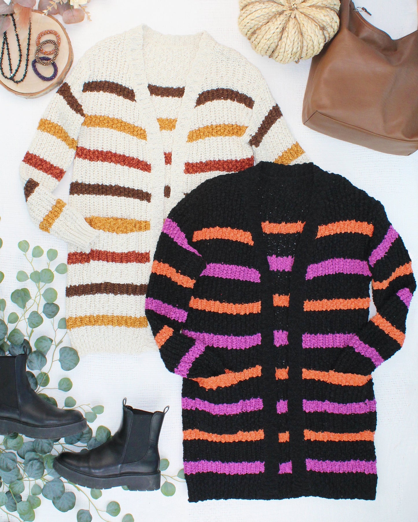 Michelle Mae Halloween Striped Cardigan