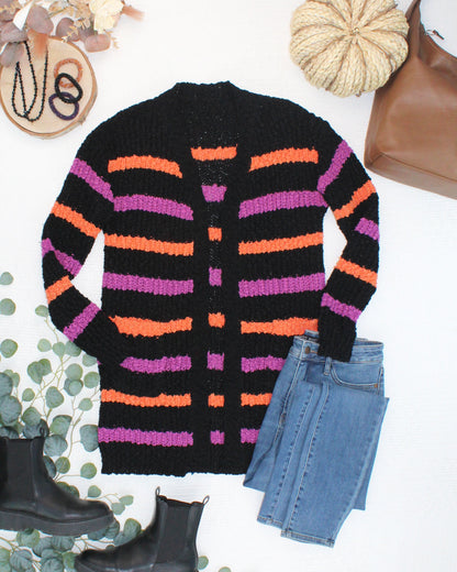 Michelle Mae Halloween Striped Cardigan