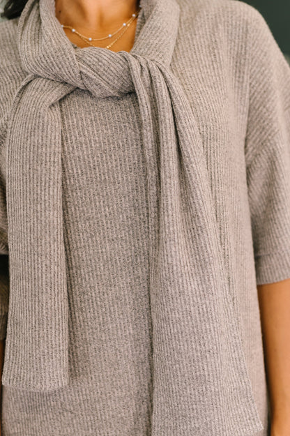 Travel Envy Ribbed Knit Dress in Light Coco