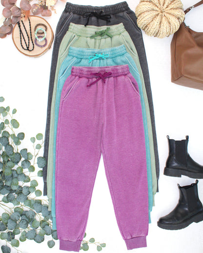 Michelle Mae Vintage Wash Joggers - Purple