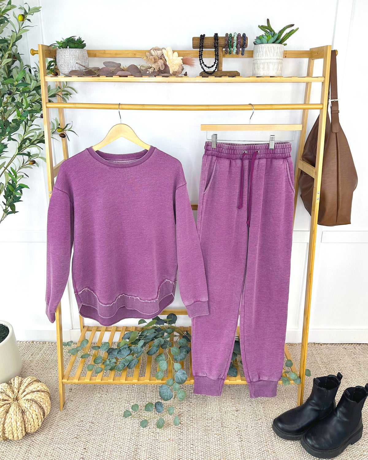 Michelle Mae Vintage Wash Pullover - Purple
