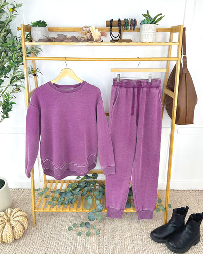 Michelle Mae Vintage Wash Pullover - Purple