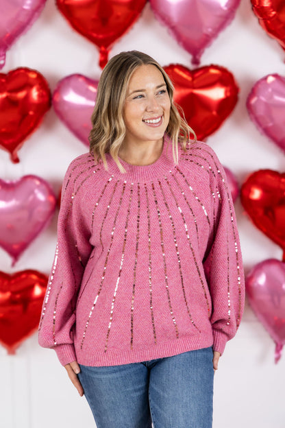 Michelle Mae Sparkle Stripes Sweater