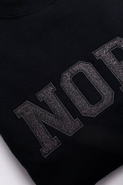 PREORDER- Embroidered Nope Glitter Sweatshirt in Four Colors