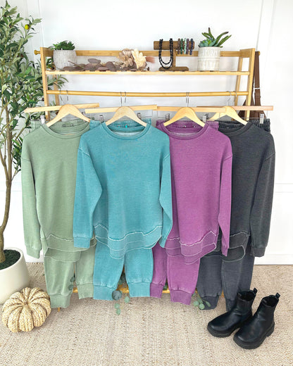 Michelle Mae Vintage Wash Joggers - Purple