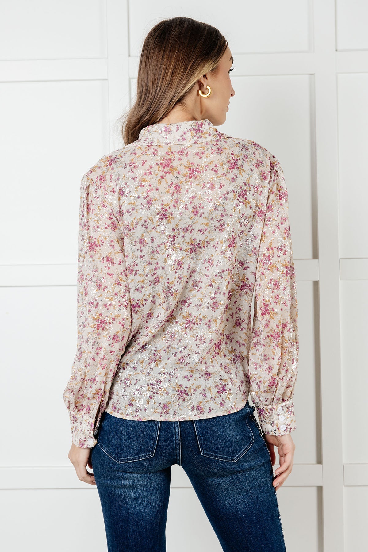 You and I Connect Floral Button Up Blouse