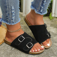 PREORDER: Metal Buckle Open Toe Sandals