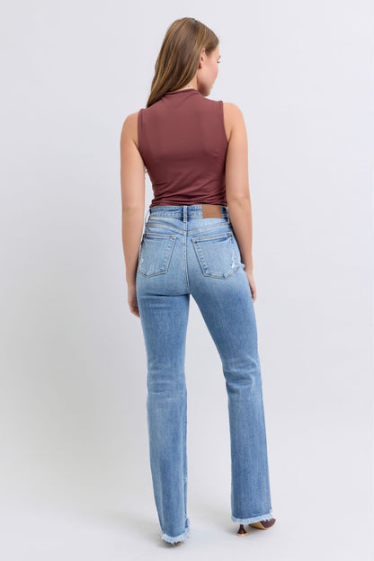 Flare & Fringe Raw Hem Bootcut Jeans