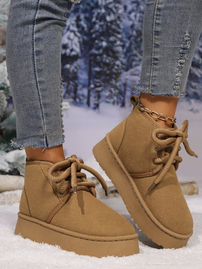 PREORDER- Laced Up Platform Suede Boots