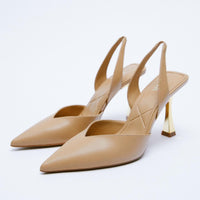 PREORDER: PU Leather Point Toe Stiletto Heel Pumps