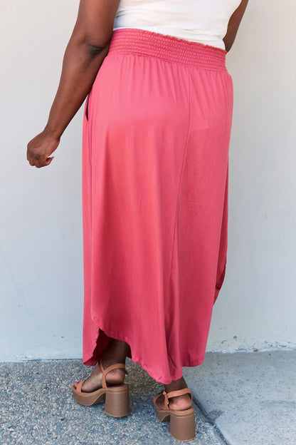 Comfort Princess High Waist Maxi Skirt-Cranberry