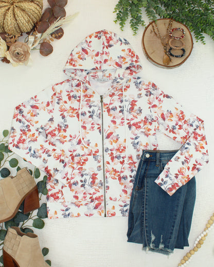 Michelle Mae Fullzip Hoodie - Autumn Watercolor