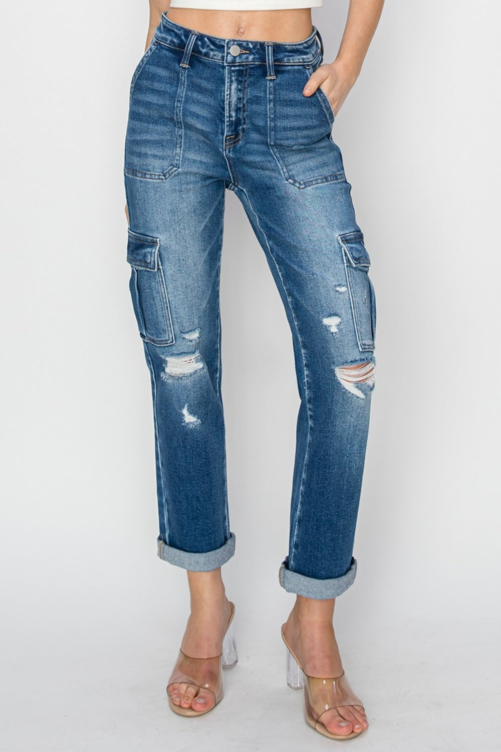 Embrace The Journey High Rise Cargo Jeans