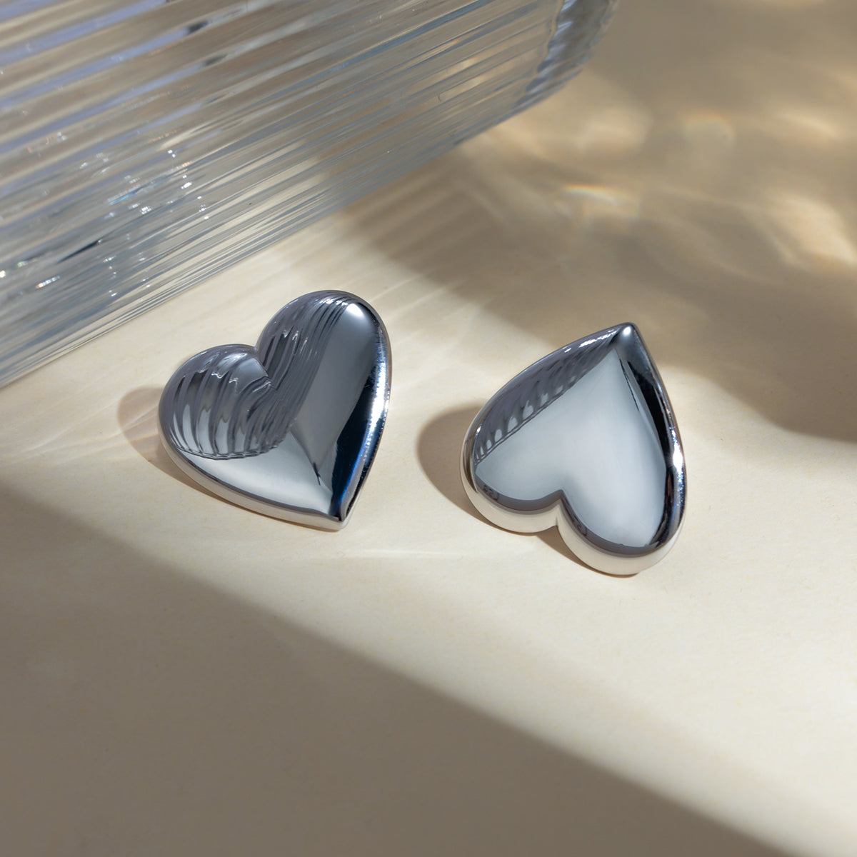 Stainless Steel Heart Stud Earrings **FINAL SALE**