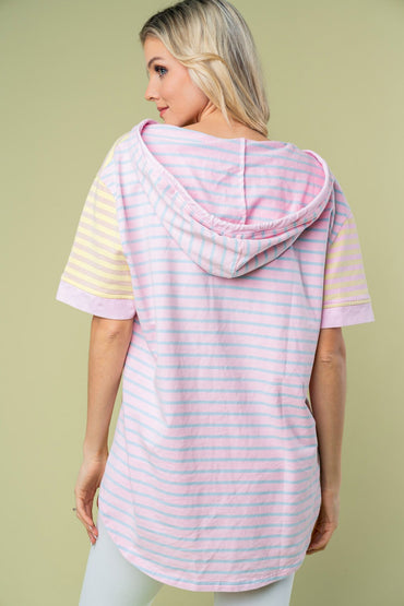 Pastel Paradise Drawstring Hooded Top