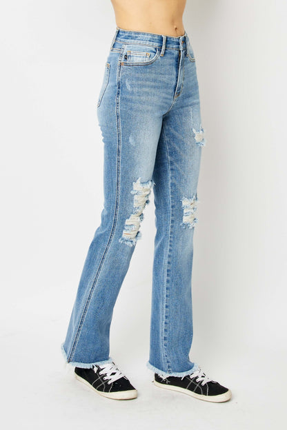 Anita's Raw Hem Bootcut Jeans