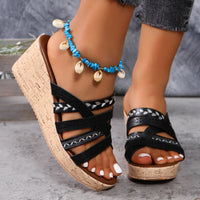 PREORDER - Live, love, laugh, repeat Crisscross Wedge Sandals